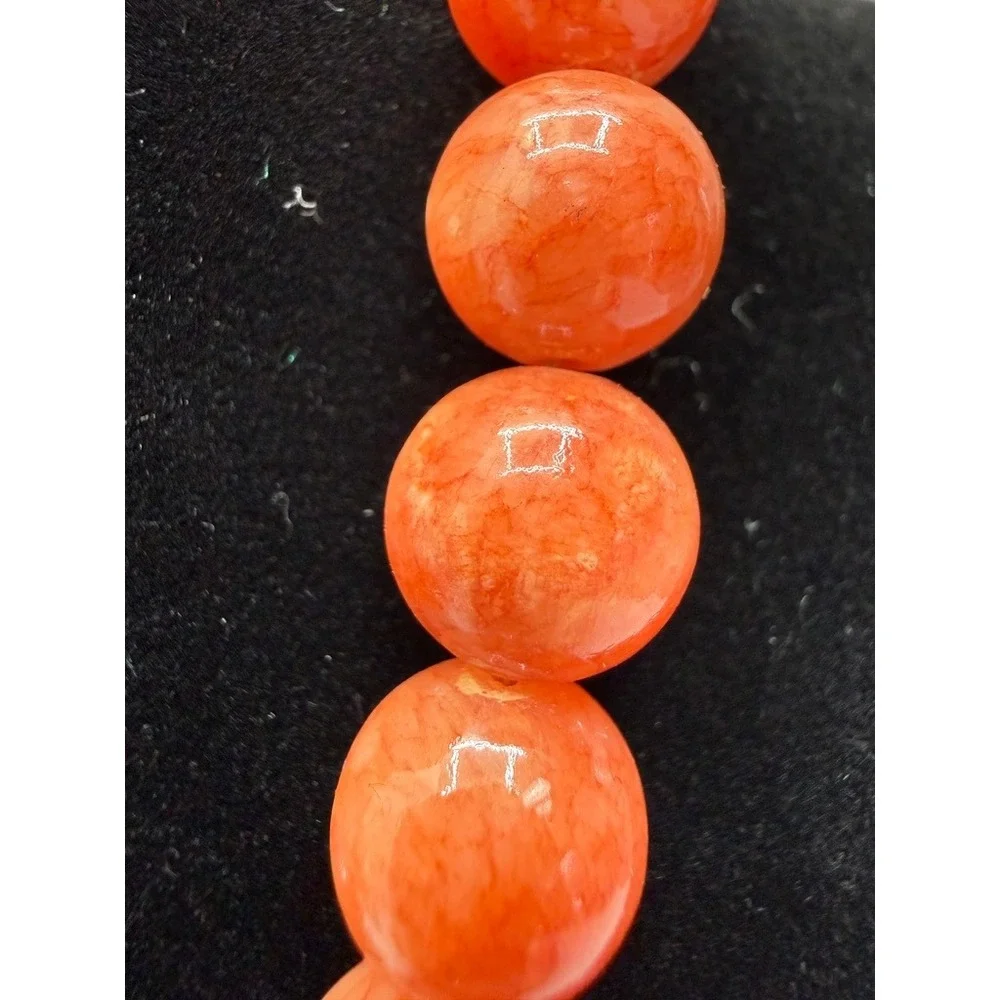 Beaded Necklace 18" Apricot Agate Turquoise Dyed Howlite Colorful Stones Heavy - Picture 5 of 12